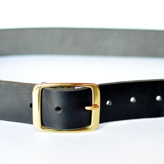 1½" Rectangle Leather BELT SALE - Size 34 - Brass Buckle