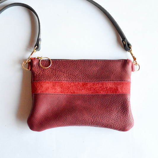 Small Leather Crossbody Bag - Red Leather