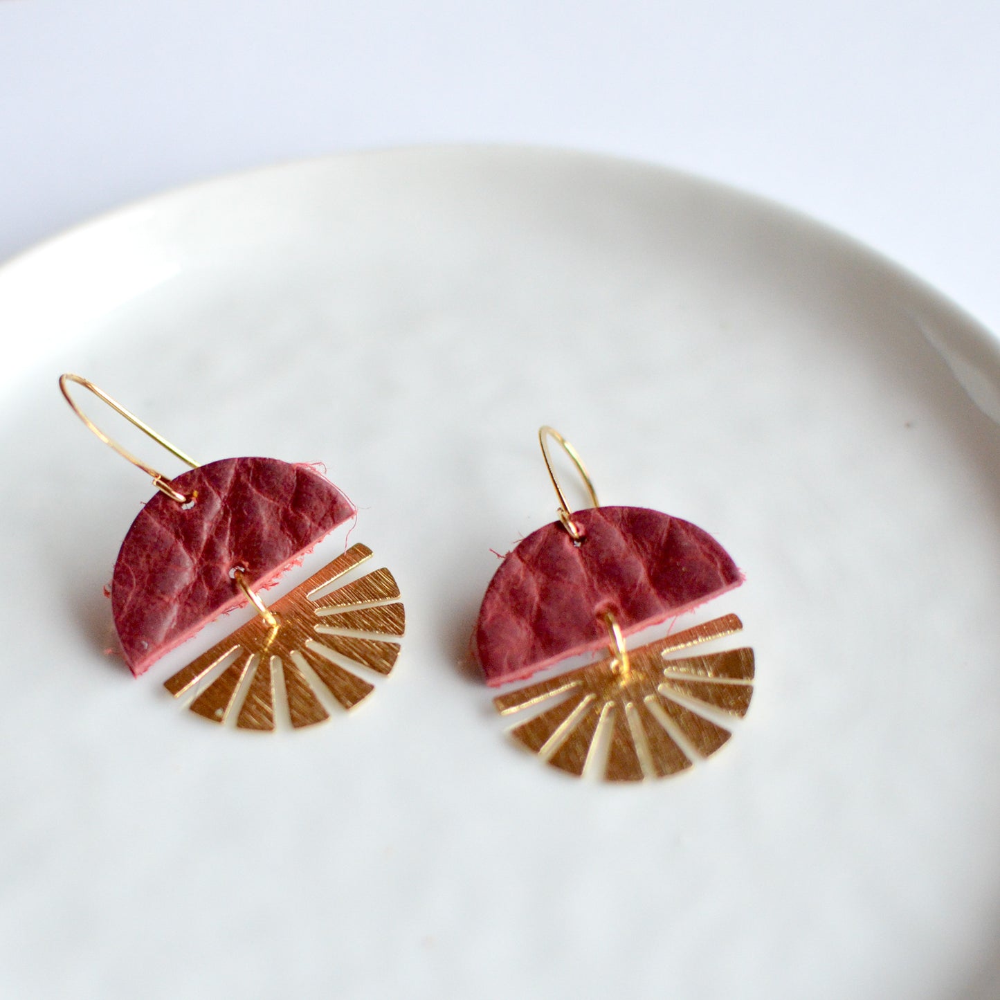 Sunburst Leather Earrings