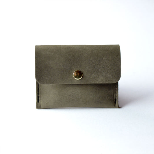 Mini Wallet - Distressed Slate Leather