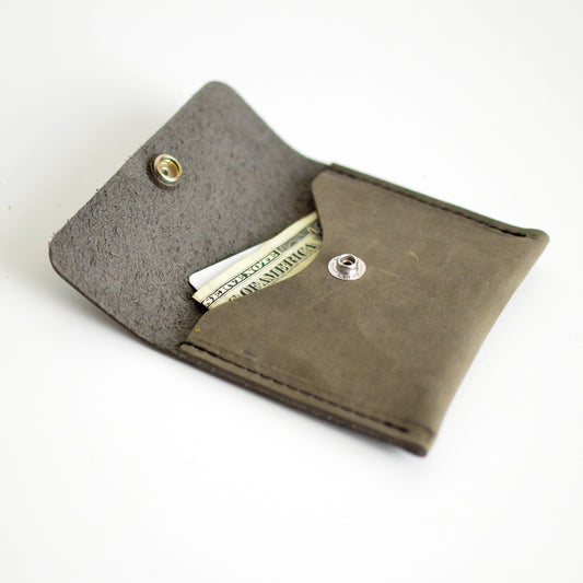 Mini Wallet - Distressed Slate Leather