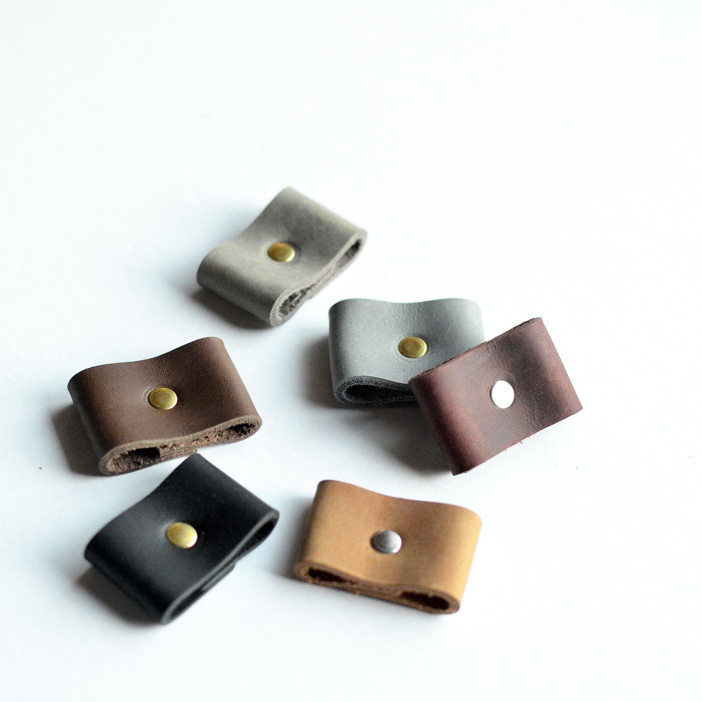 Bandana Slides - Full Grain Leather with Brass or Silver Rivet