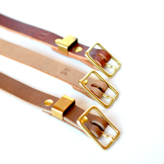 ¾" Rectangle Leather BELT SALE - 3 available