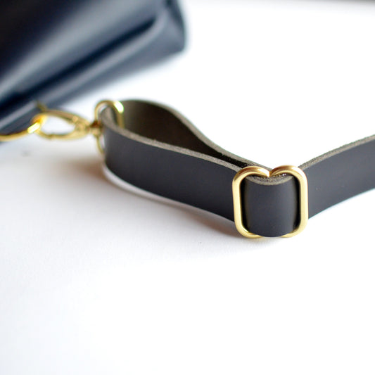 Zipper Fanny Pack + Crossbody (+ Pouch) - Navy Blue Leather
