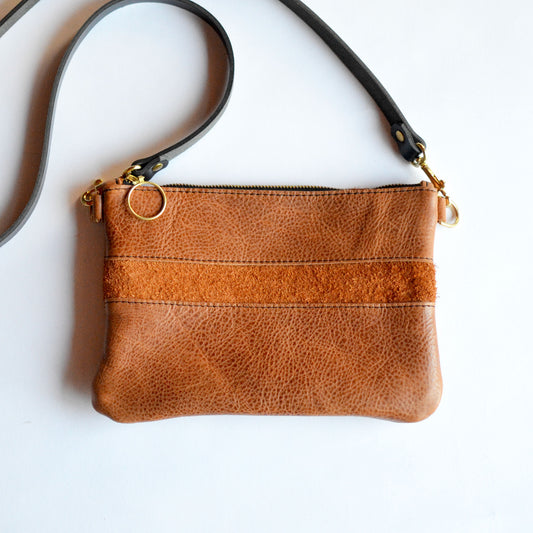 Small Leather Crossbody Bag - Tan Leather