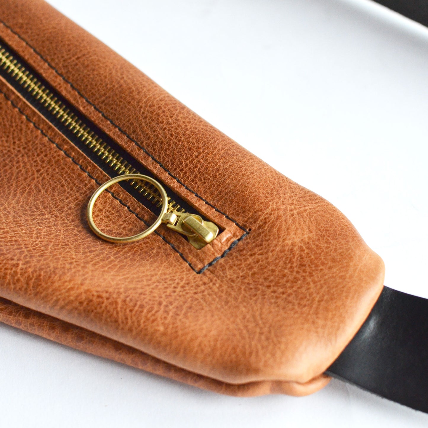 Triangle Sling Bag - Pebbled Tan Slouchy Leather