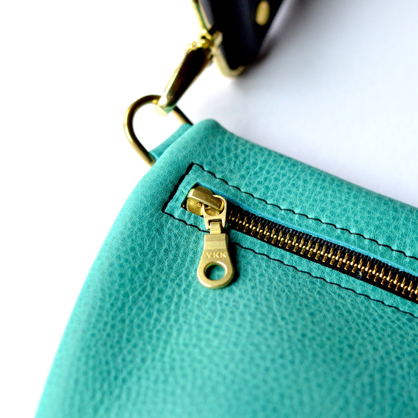 LOLA Sling Bag - Short Crossbody - Pebbled Teal Leather