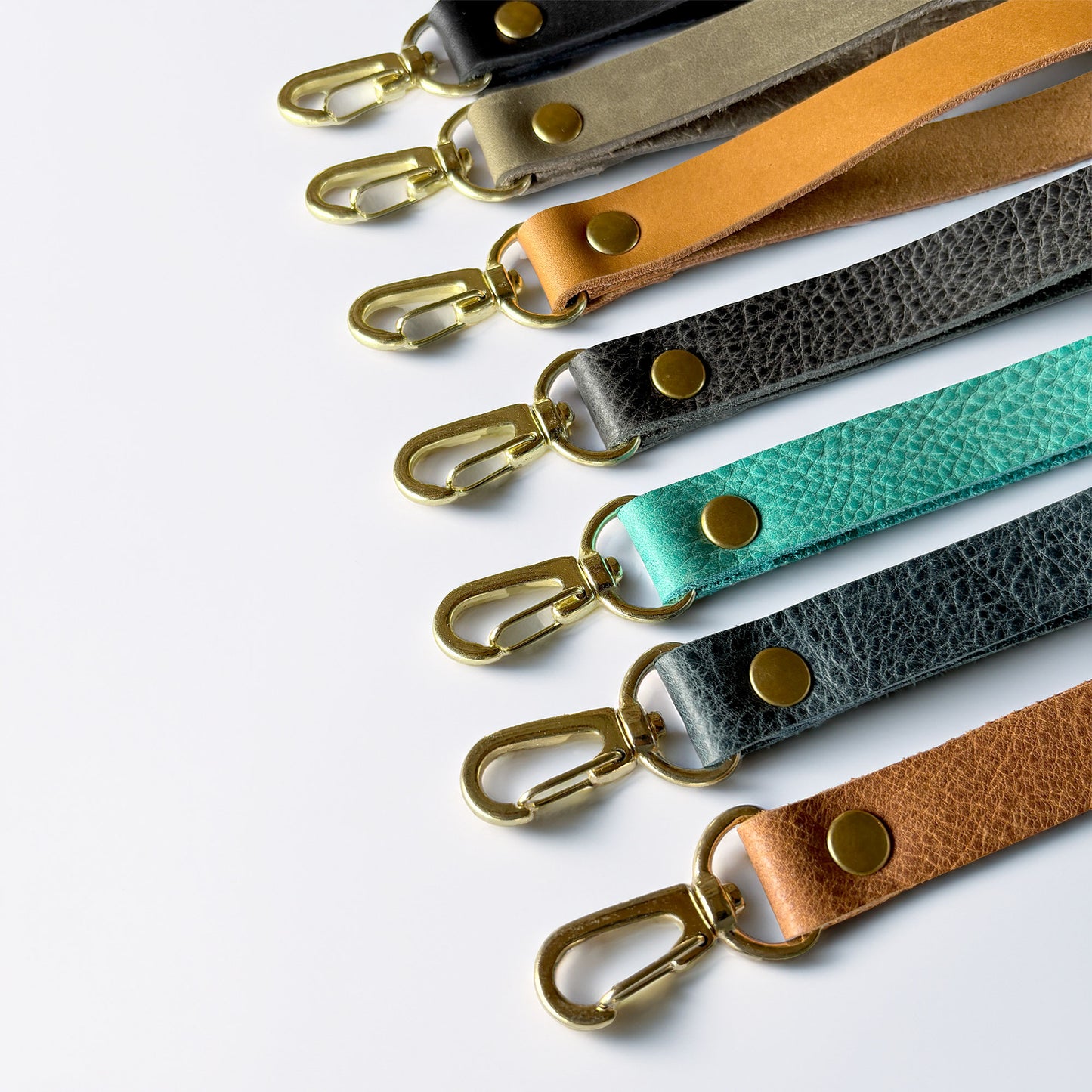 Leather Wristlet Keychain Strap - 7 Leather Color Options