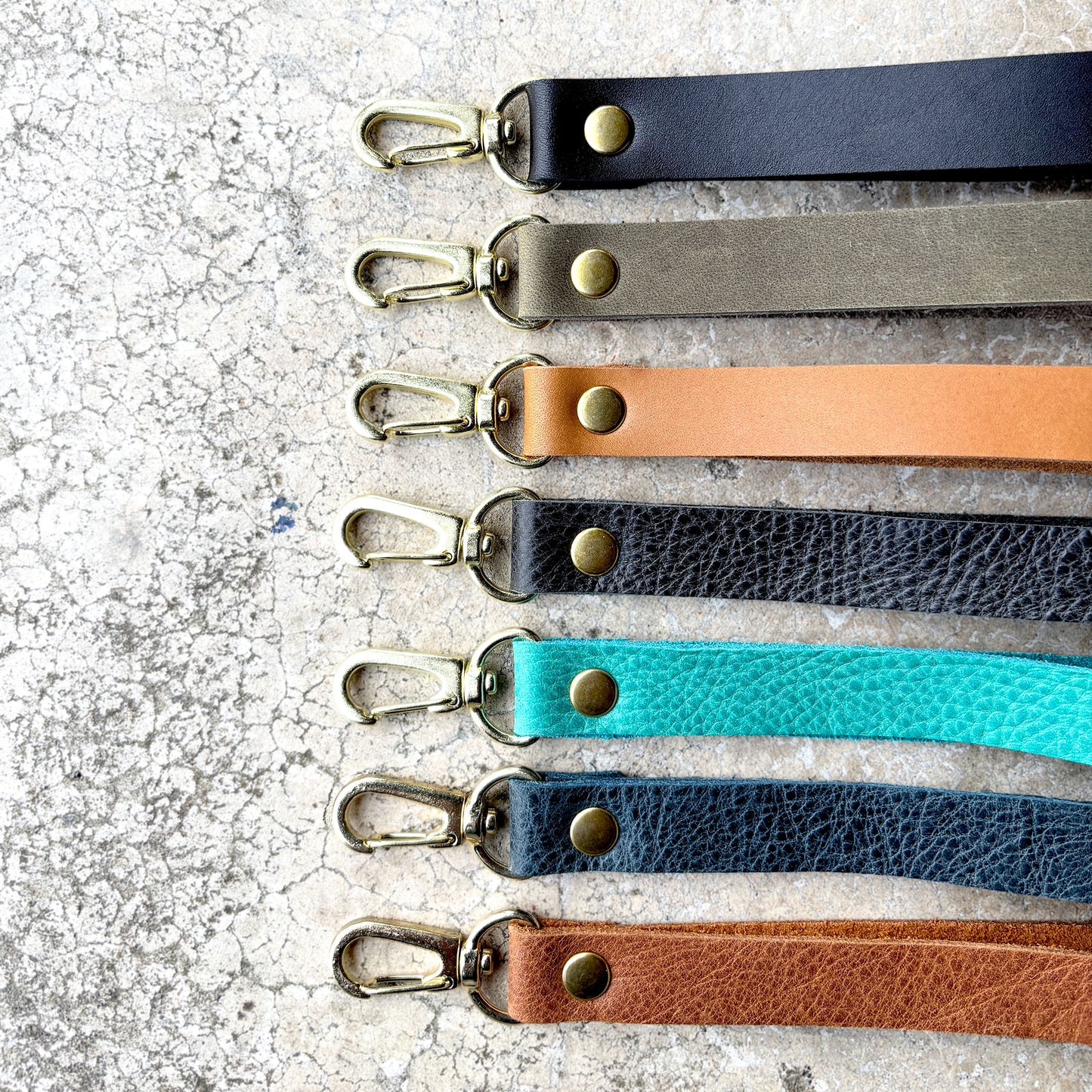 Leather Wristlet Keychain Strap - 7 Leather Color Options