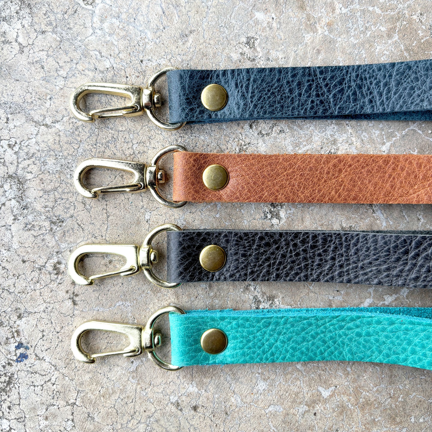 Leather Wristlet Keychain Strap - 7 Leather Color Options