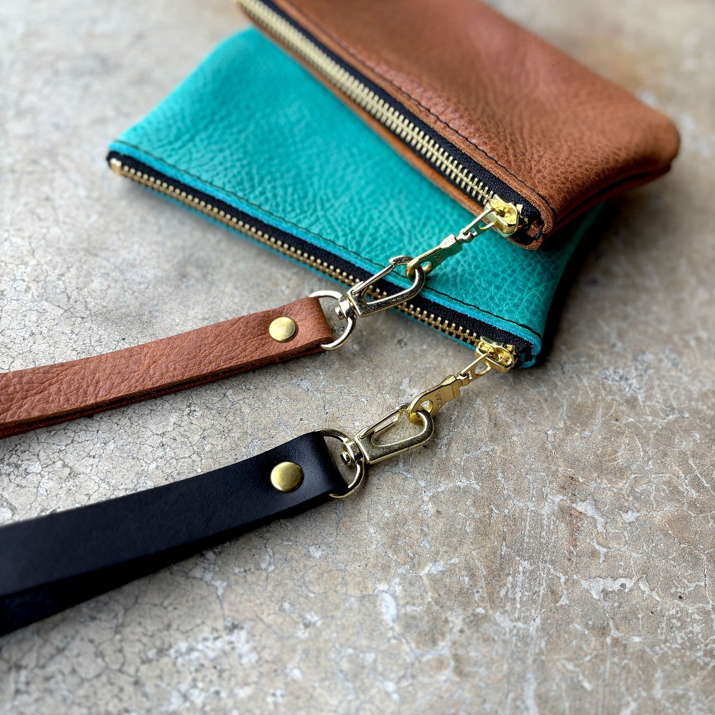 Leather Wristlet Keychain Strap - 7 Leather Color Options