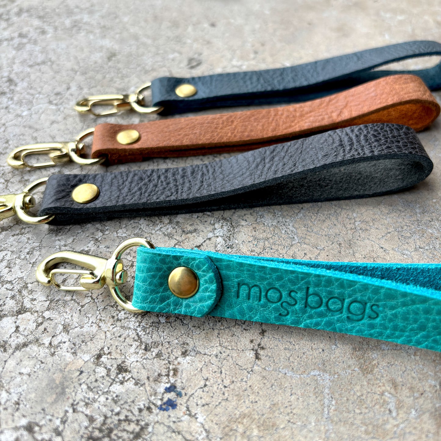 Leather Wristlet Keychain Strap - 7 Leather Color Options
