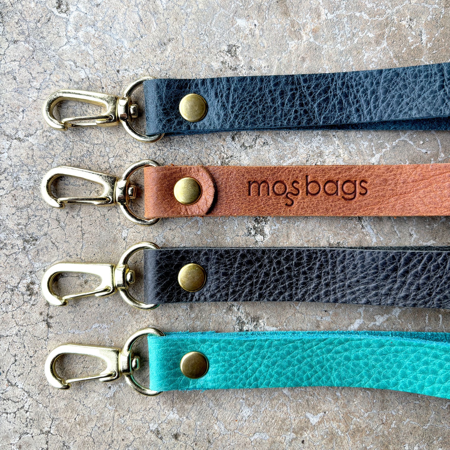Leather Wristlet Keychain Strap - 7 Leather Color Options