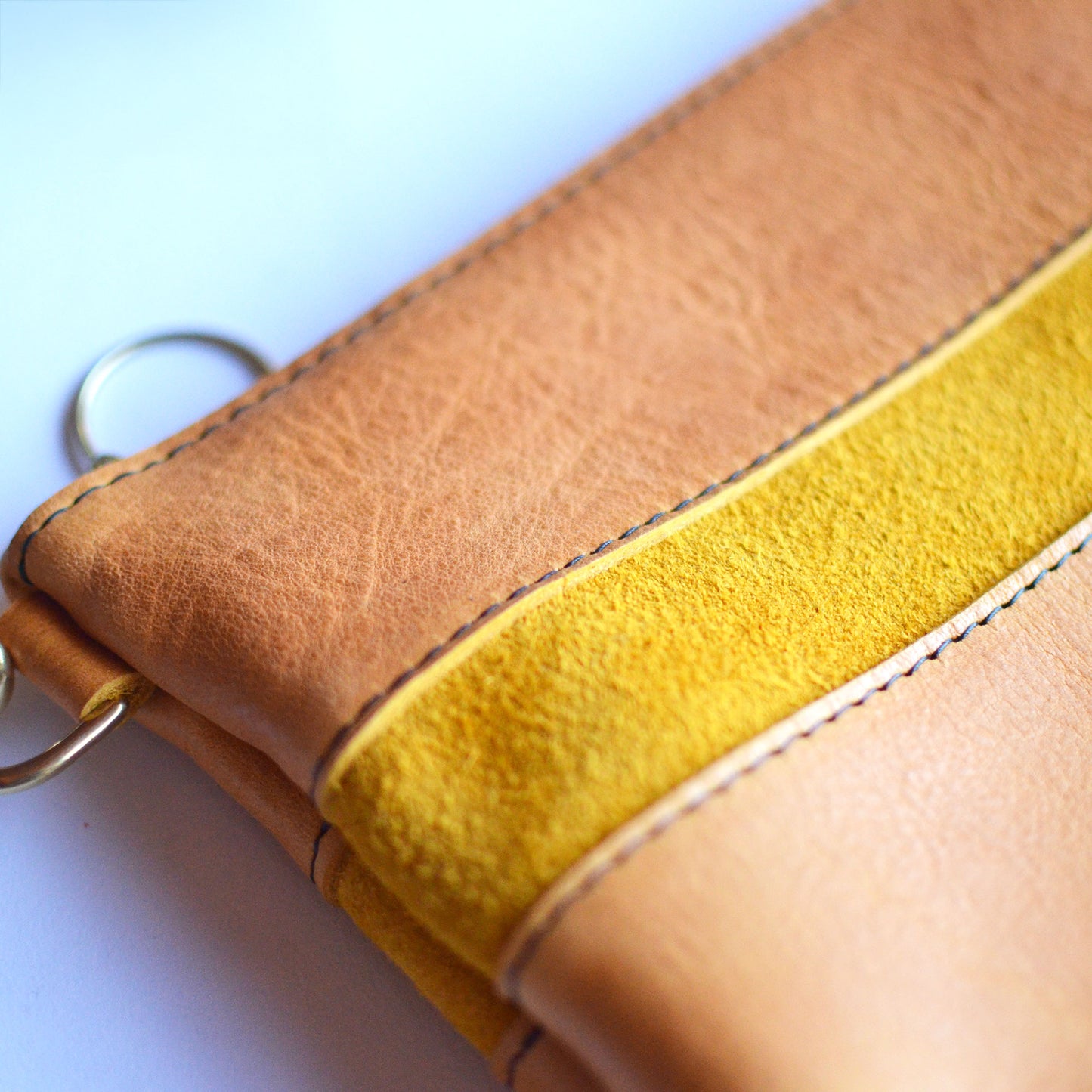 Small Leather Crossbody Bag - Amber Yellow Leather