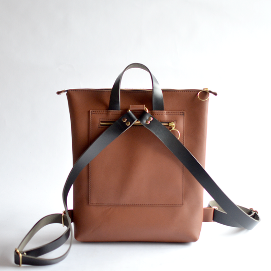 Minimalist Backpack - Brown Leather