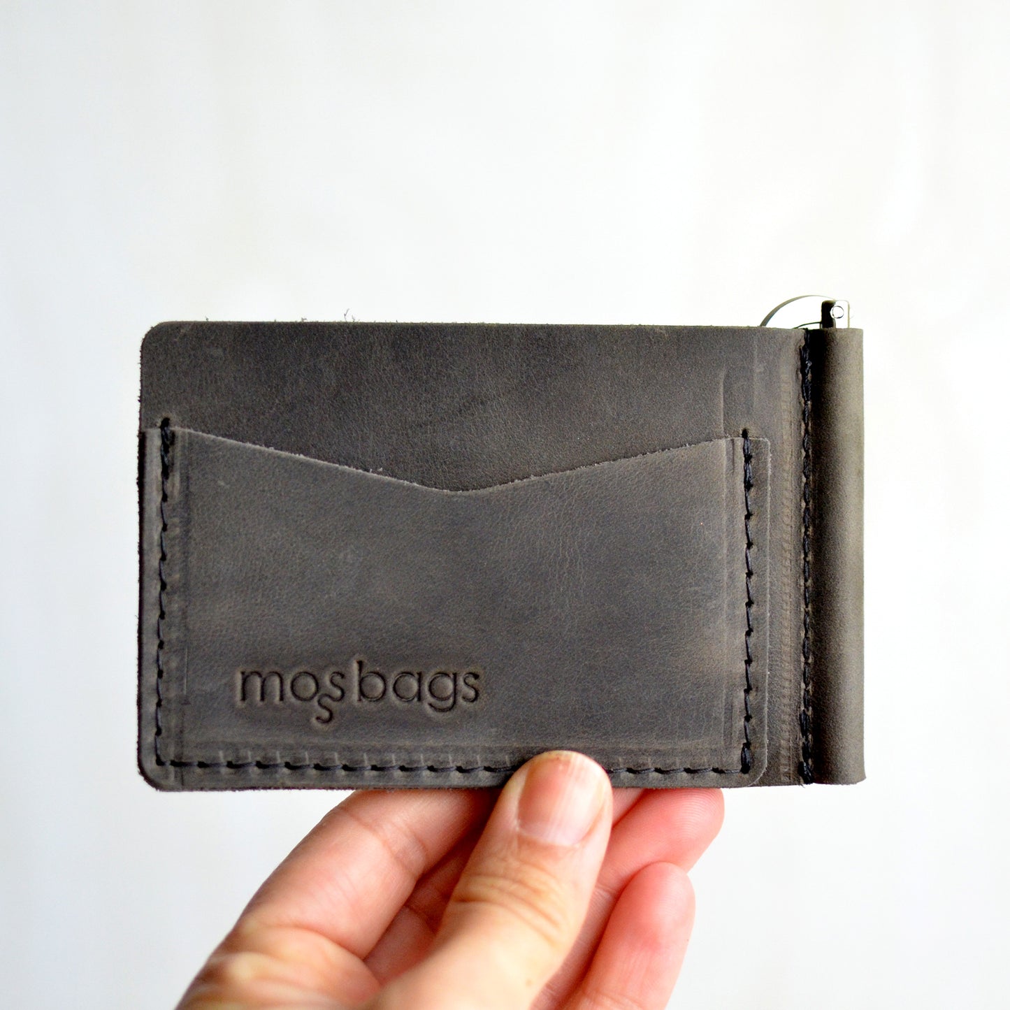Money Clip Wallet - Slate Leather