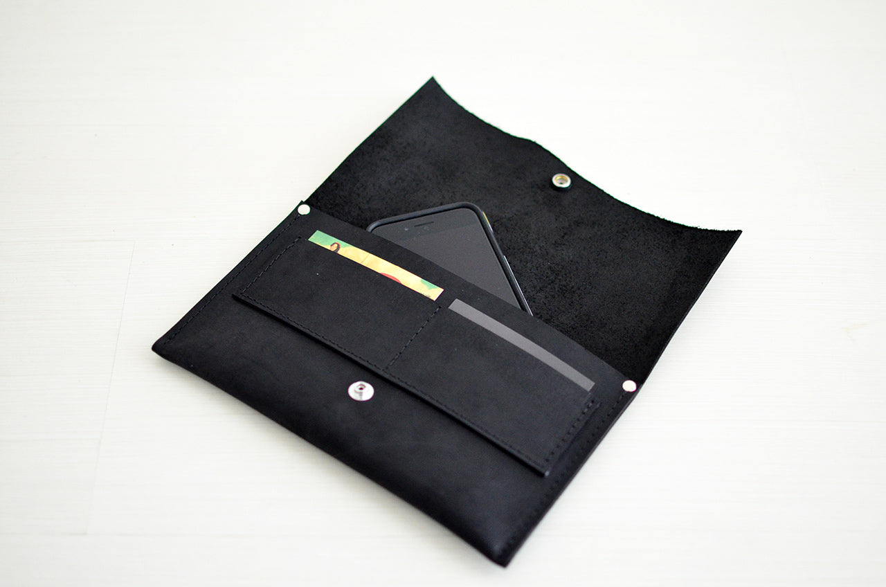LIMITED EDITION Wallet Clutch - dark chocolate brown leather