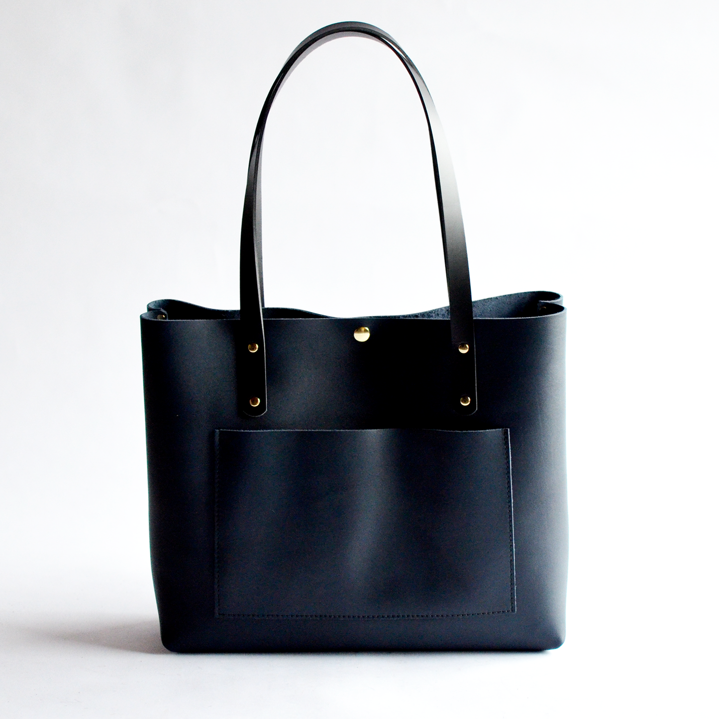 Large Classic Tote - Navy Blue Leather