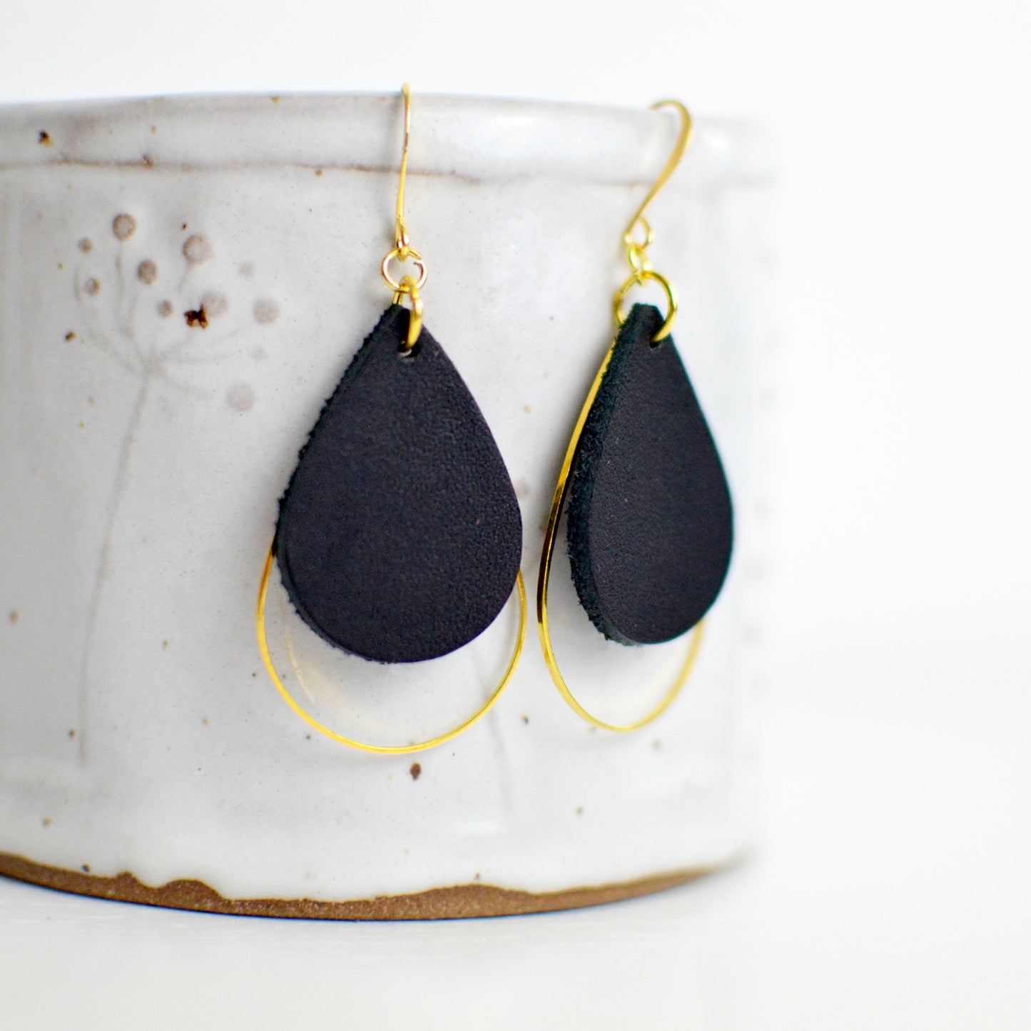 Raindrop Leather Earrings