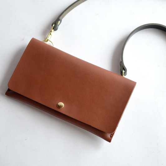 WILLOW 3-in-1 Wallet (+ clutch & crossbody) - Brown Leather