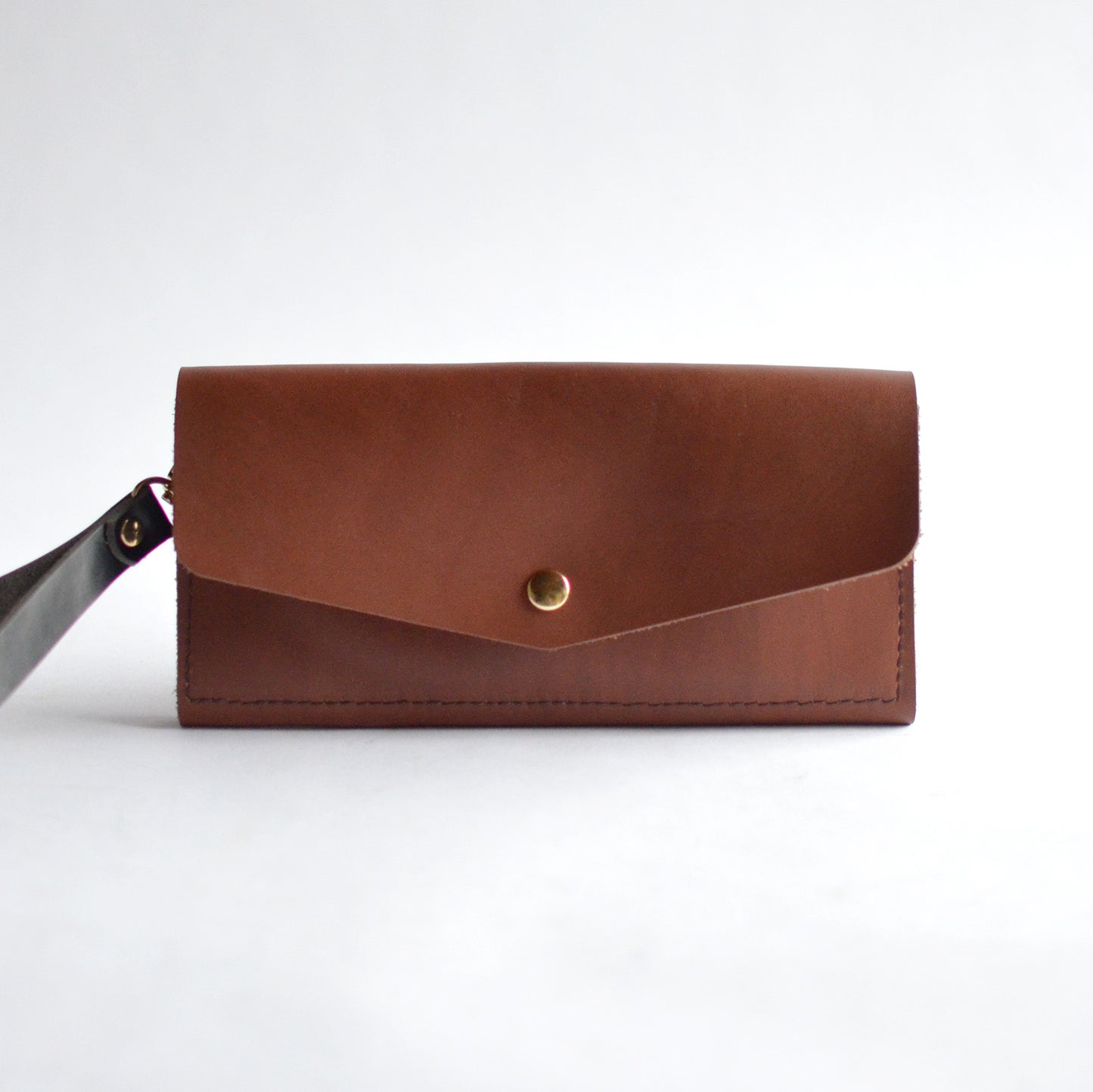 Wristlet Wallet Clutch - Brown Leather