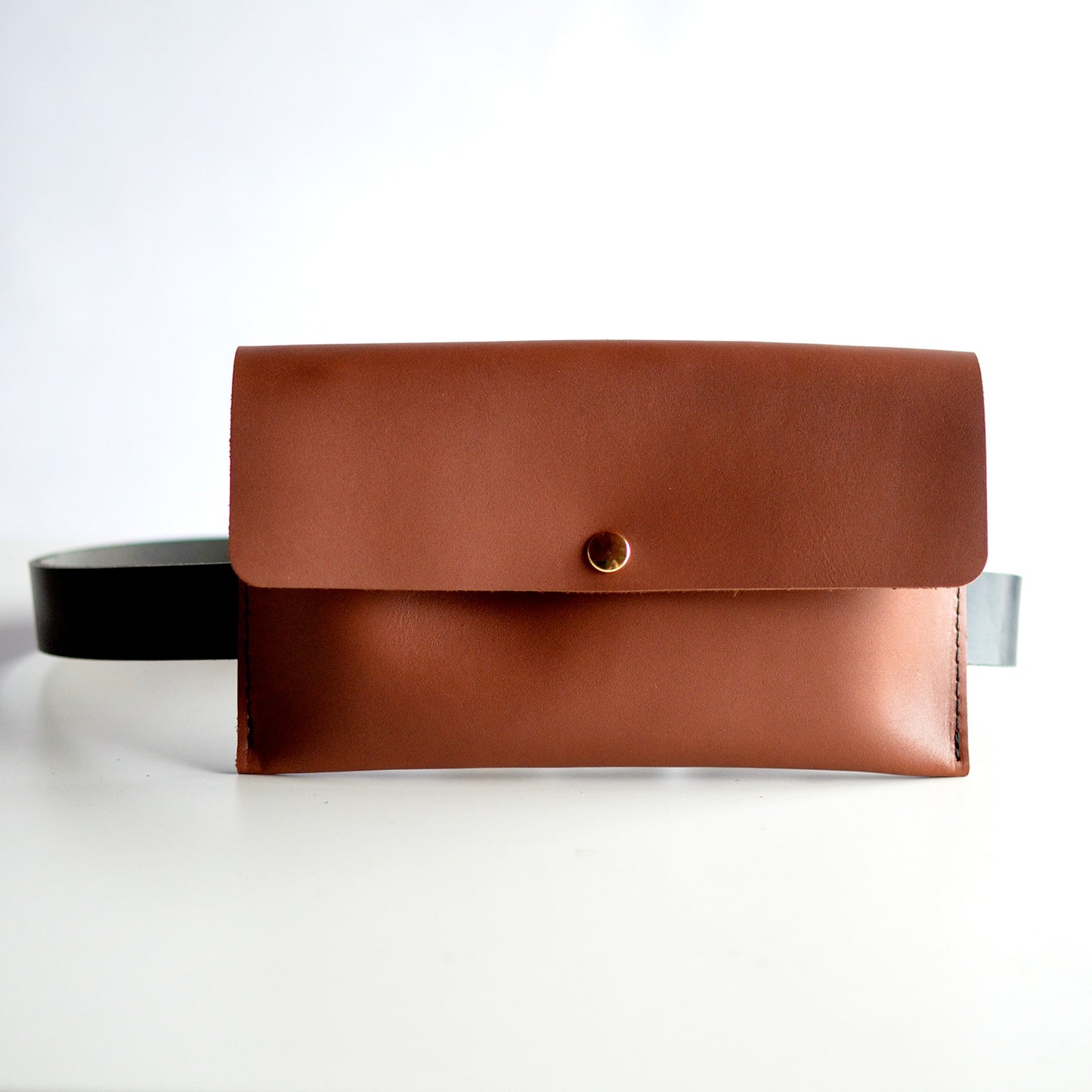 Hipster Bag (Fanny Pack + Clutch) - Brown Leather