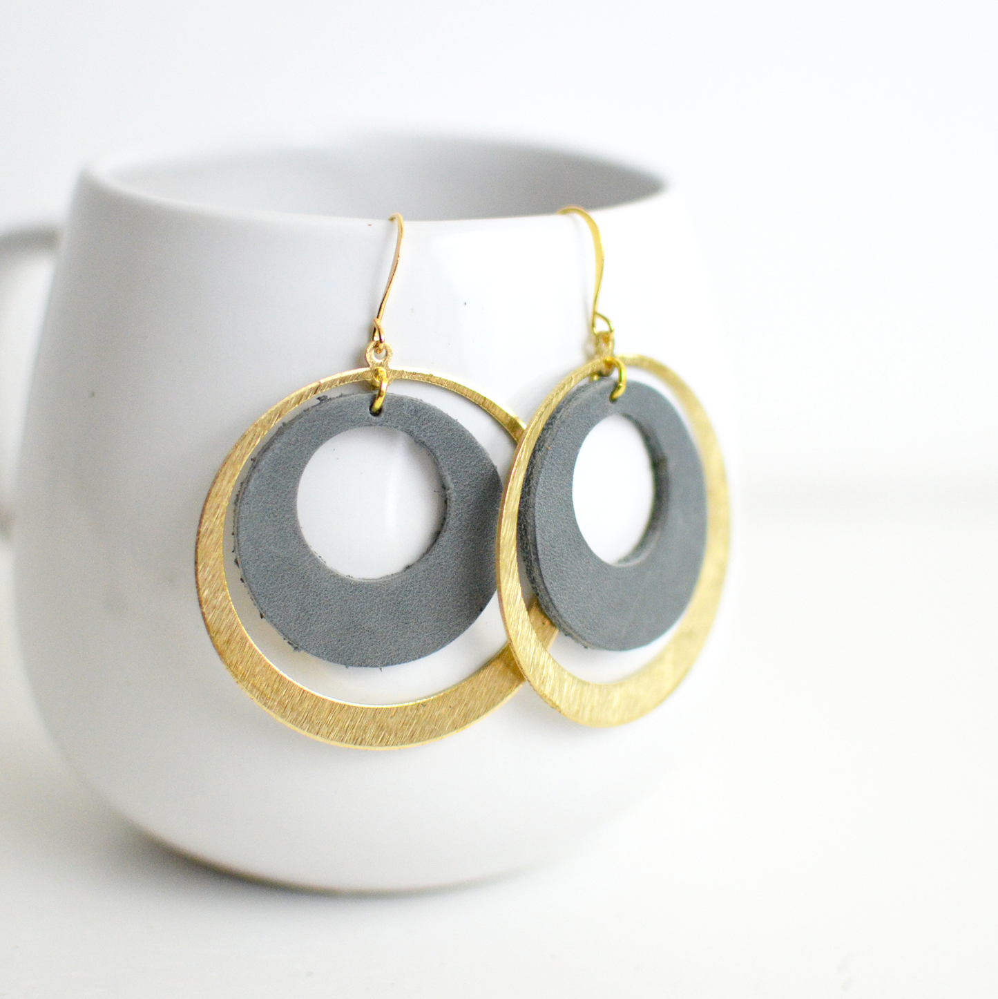 2 Hoop Leather Earrings