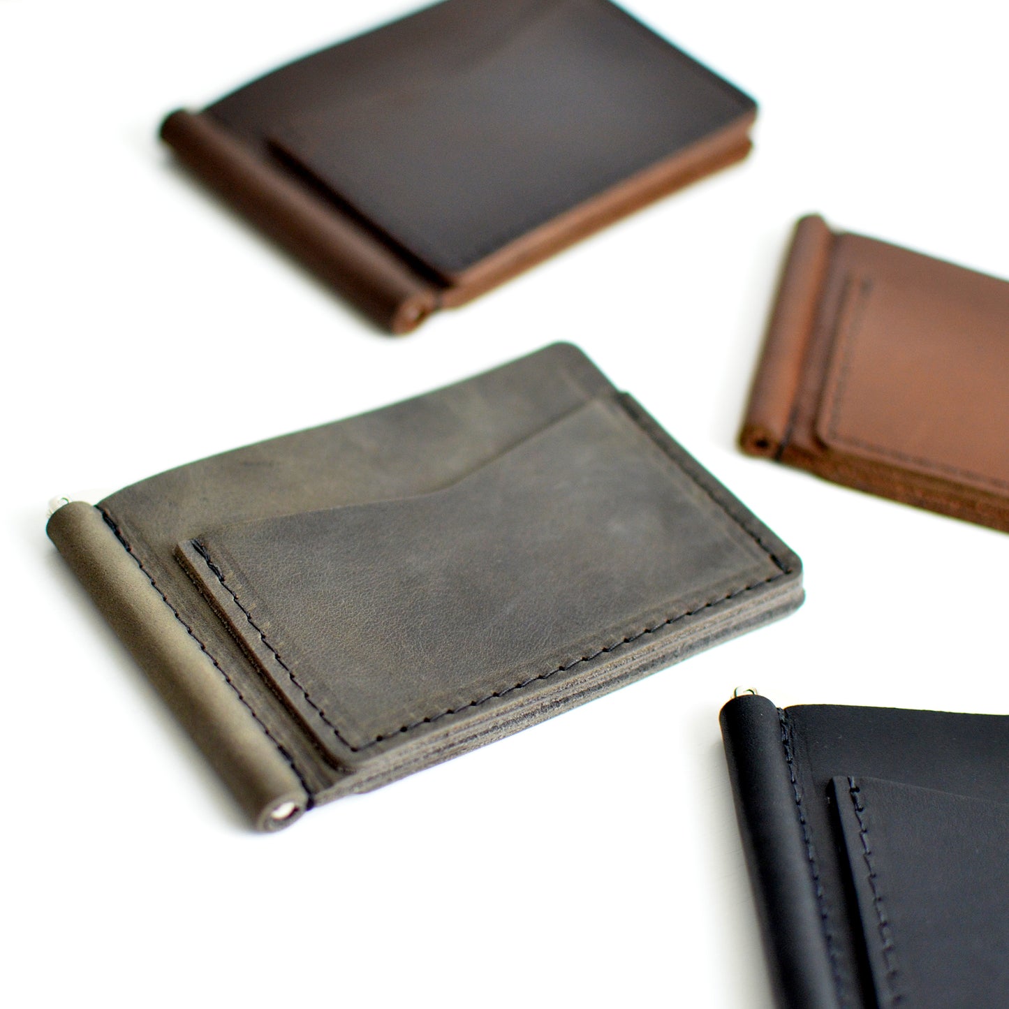 Money Clip Wallet - Slate Leather