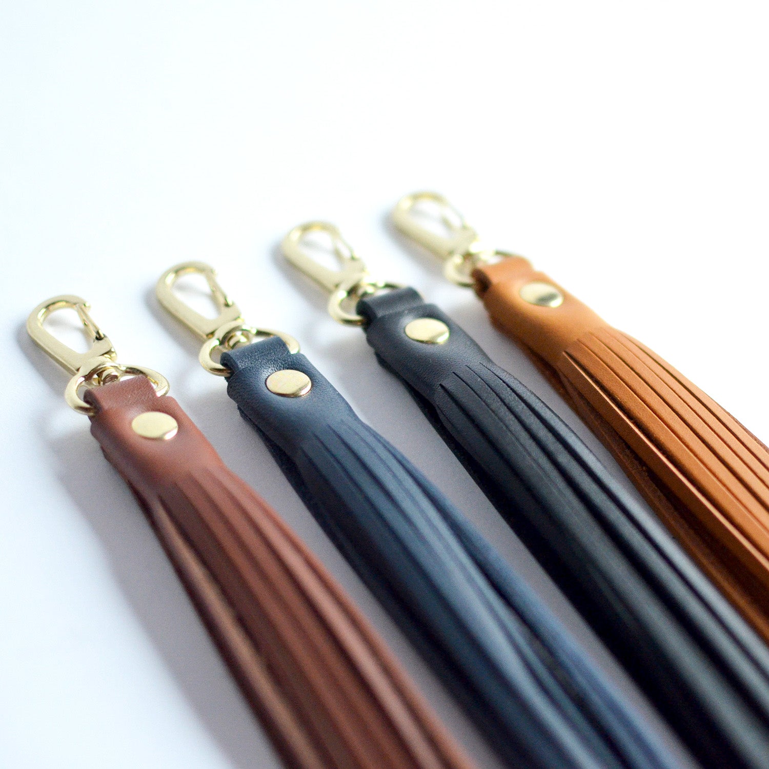 Handmade Leather Tassel Keychain Clip