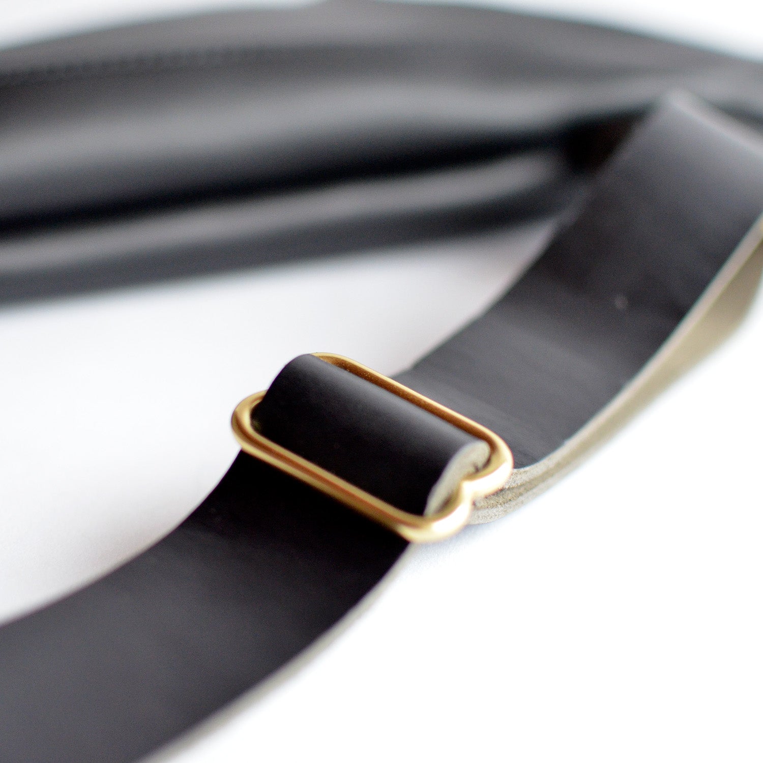 Black Leather Adjustable Strap by Moss Bags