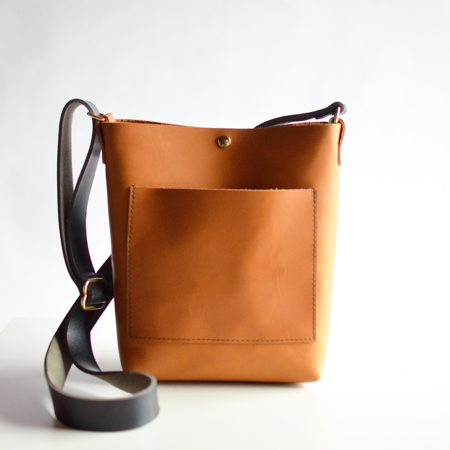 PARKER Small Convertible Crossbody - Honey Brown Leather