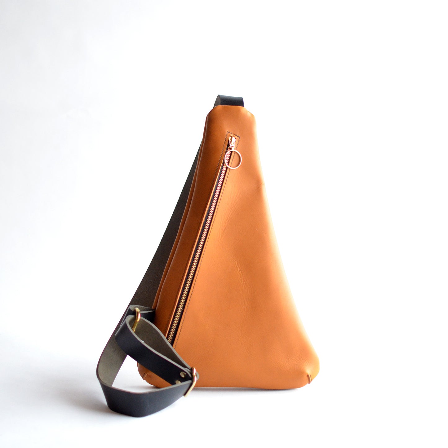 Triangle Sling Bag - Honey Leather