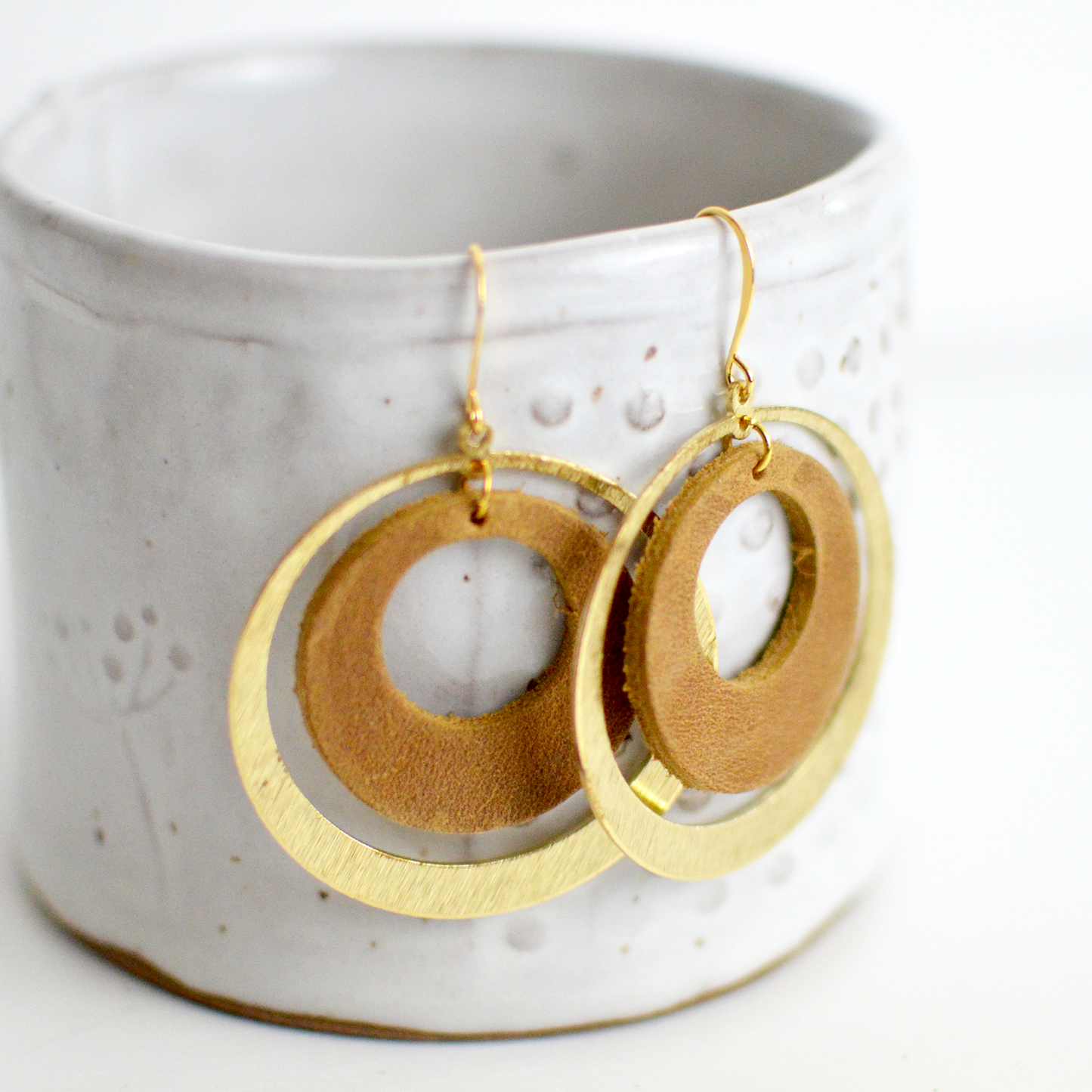 2 Hoop Leather Earrings