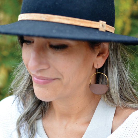 Half Circle Leather Earrings