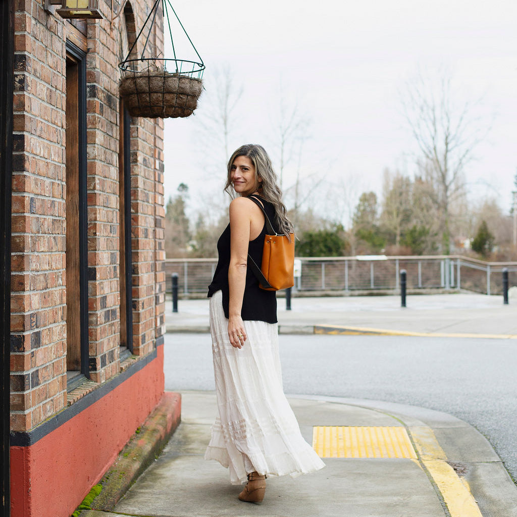 Mini Crossback (crossbody + backpack) - Honey Leather
