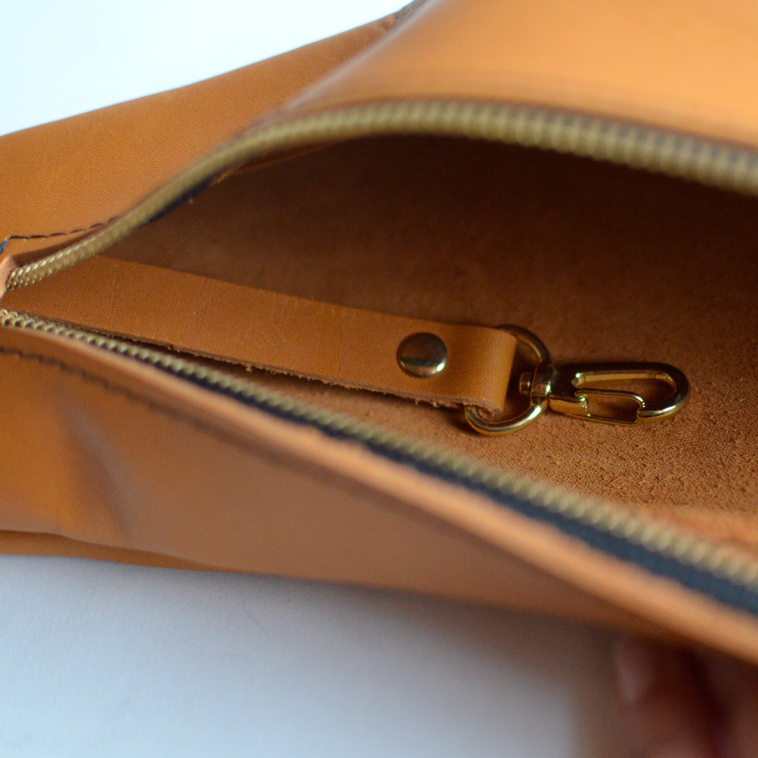 Honey Leather Sling Bag  details by Moss Bags