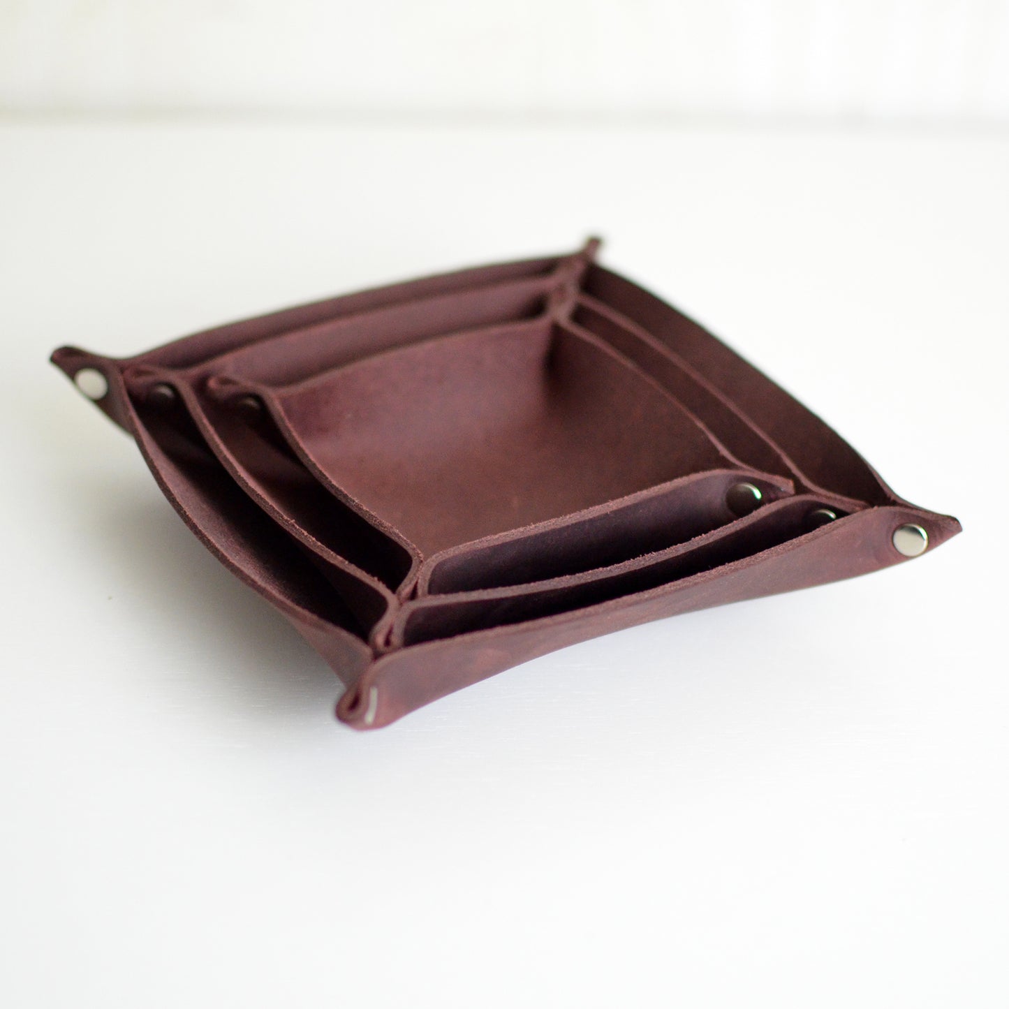 3 Stacking Trays - Merlot Leather