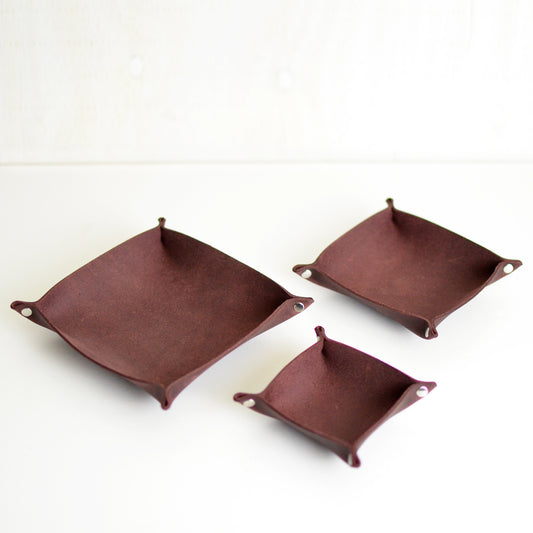 3 Stacking Trays - Merlot Leather