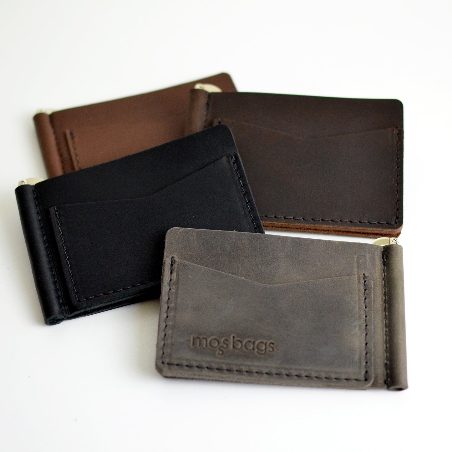 Money Clip Wallet - Dark Chocolate Brown Leather