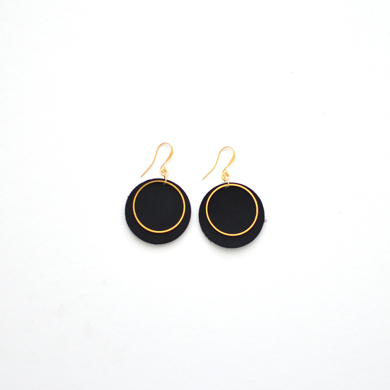 Full Moon Leather Earrings