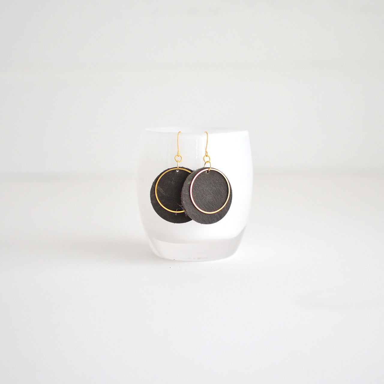 Full Moon Leather Earrings