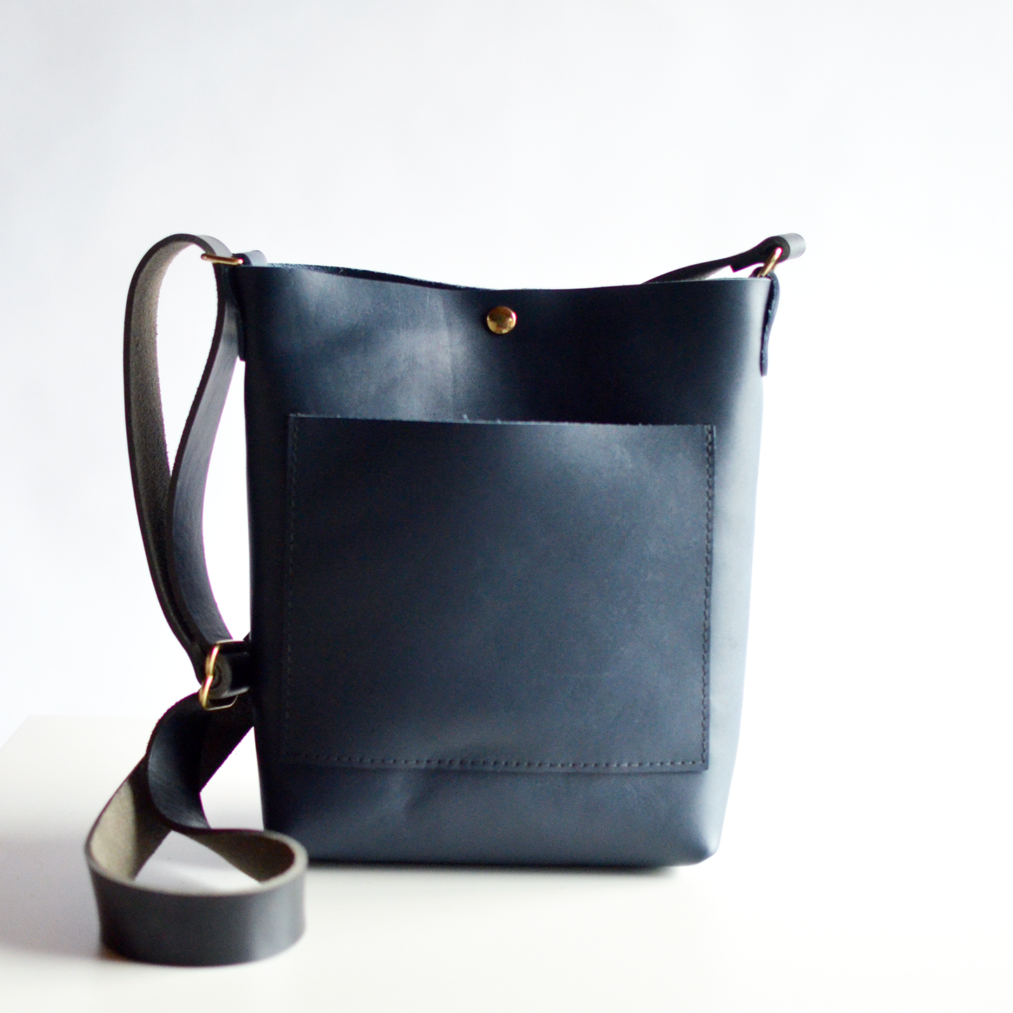 PARKER Small Convertible Crossbody - Navy Blue Leather