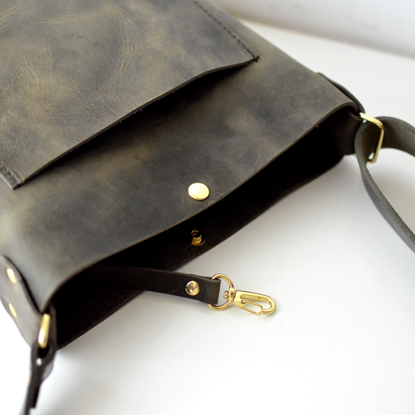 LIMITED EDITION Parker Crossbody Bag - Distressed Slate Leather