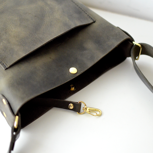 LIMITED EDITION Parker Crossbody Bag - Distressed Slate Leather