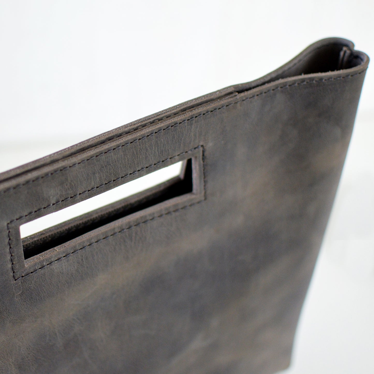 LIMITED EDITION Cutout Handle Bag - Distressed Slate Leather