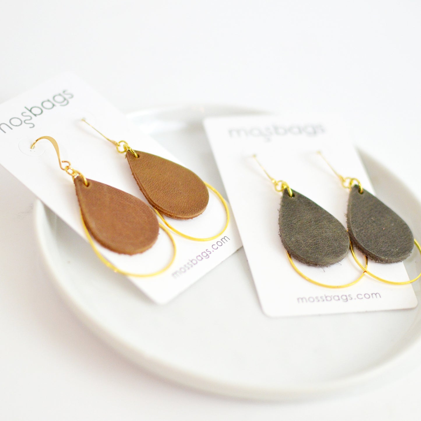 Raindrop Leather Earrings