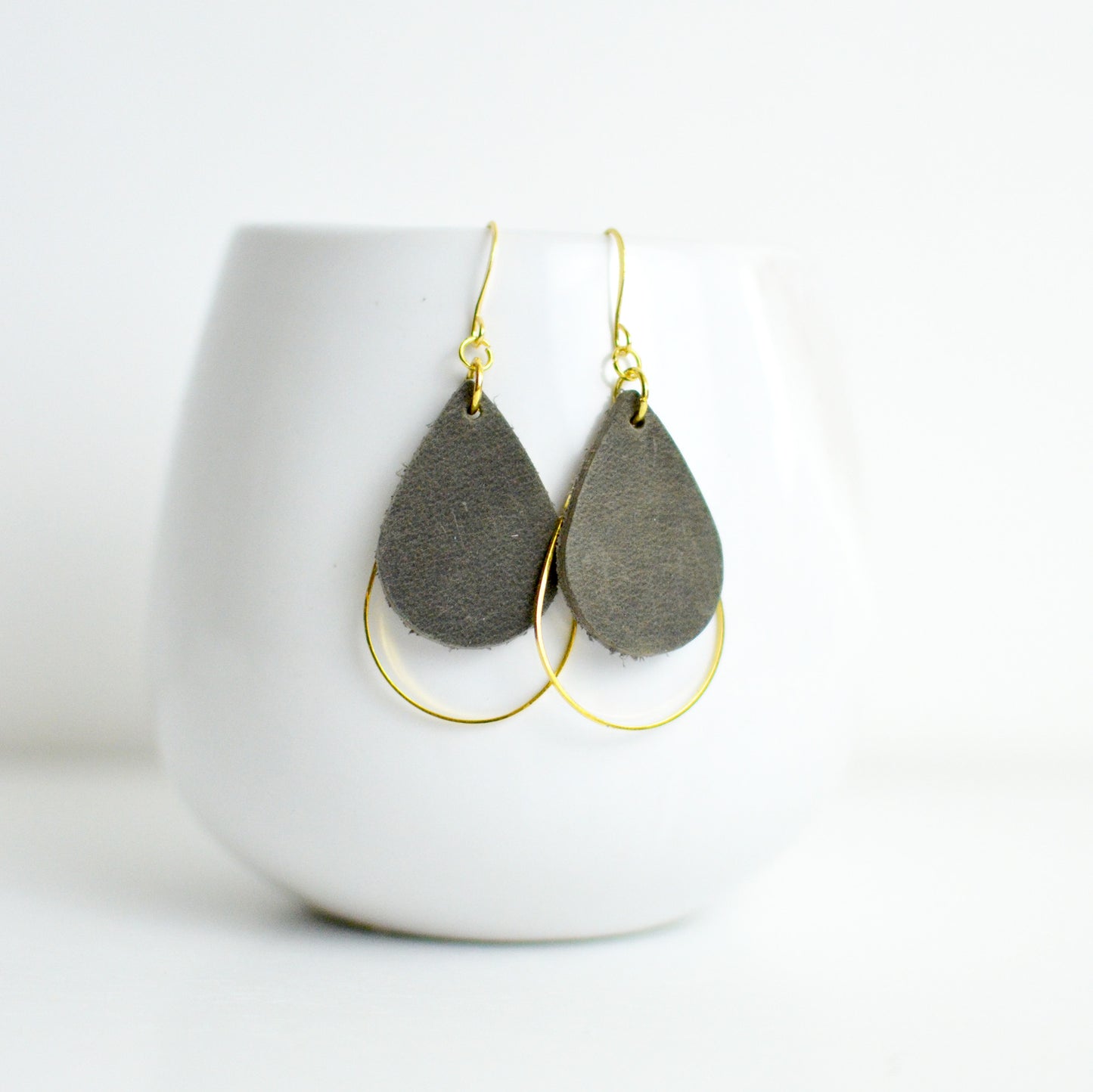Raindrop Leather Earrings