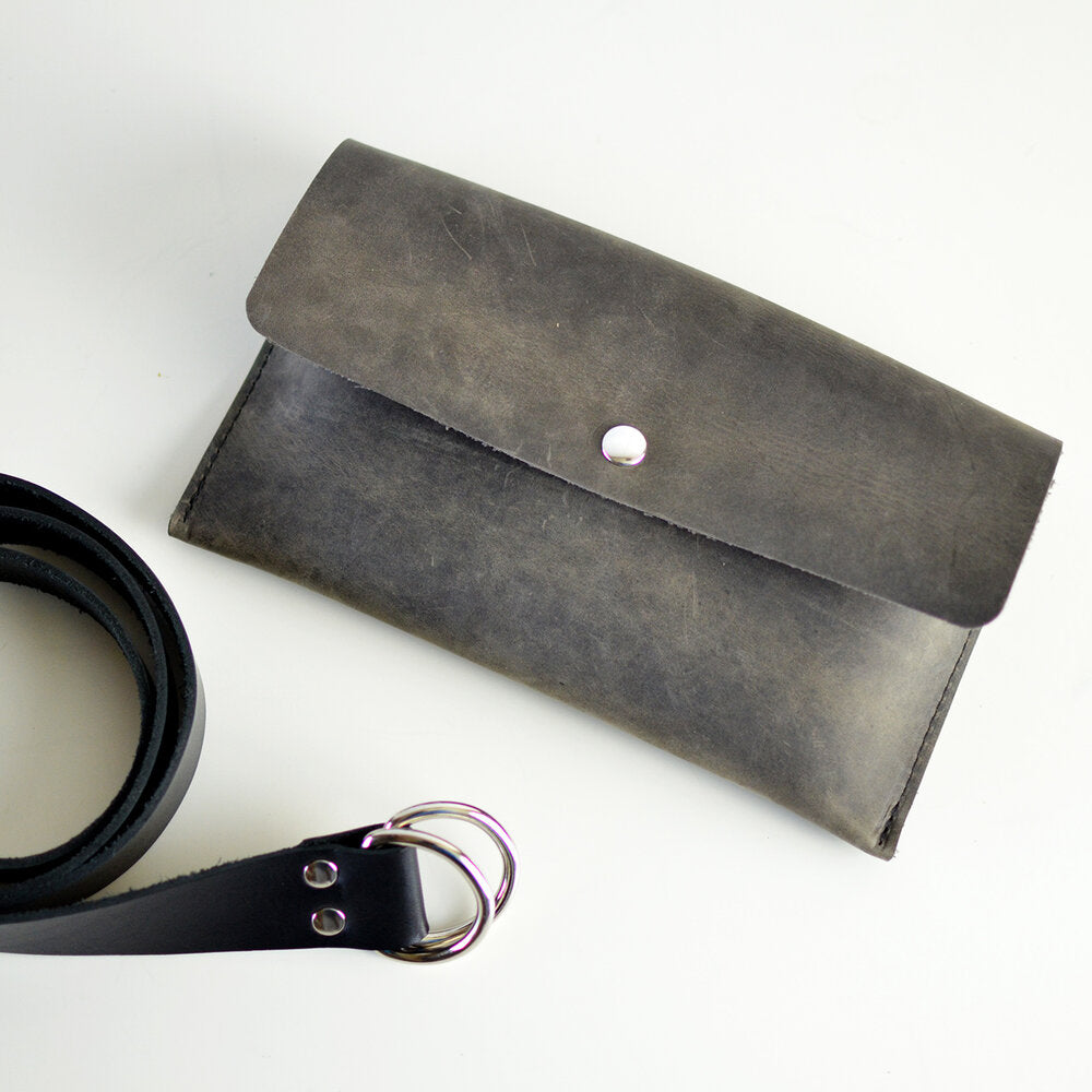 LIMITED EDITION Hipster Bag (Fanny Pack + Clutch) - Slate Leather