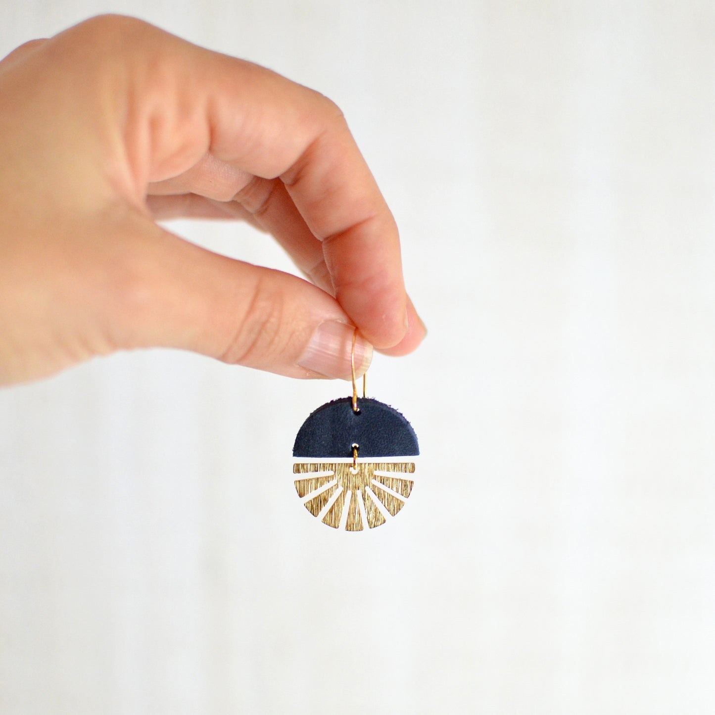 Sunburst Leather Earrings